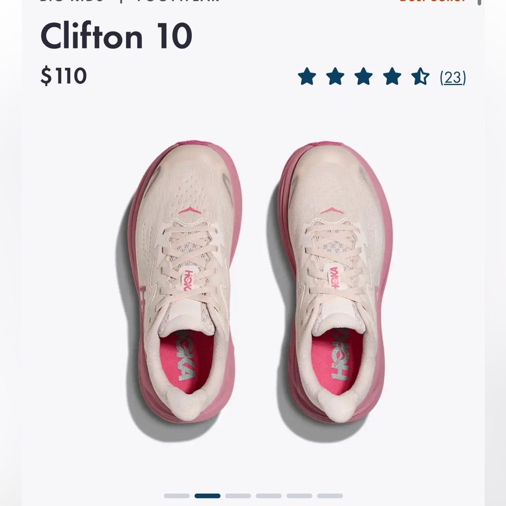 Hoka Women's Clifton 10 Athletic Shoes - Cream and Pink